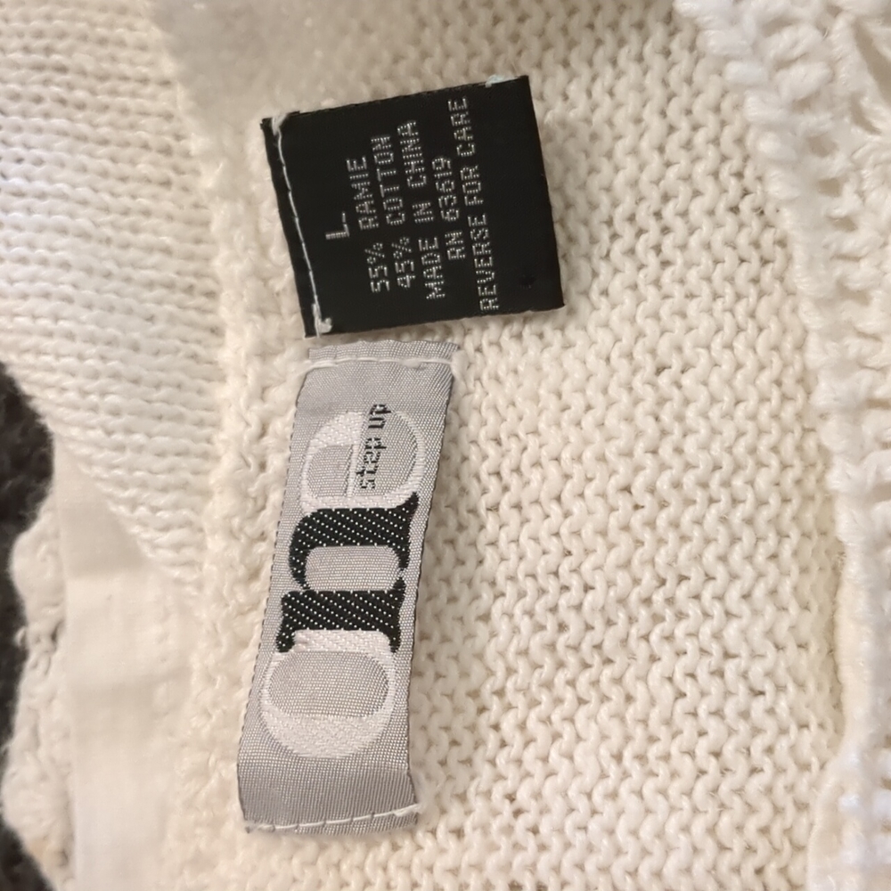 one step up white crochet crop sweater, Girl's Large - Picture 5 of 6